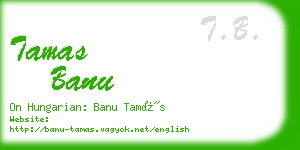 tamas banu business card